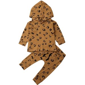 Luipaard Baby Baby Meisje Kleding Sets Lange Mouwen Hooded Tops + Leggings Broek Outfits Trainingspak