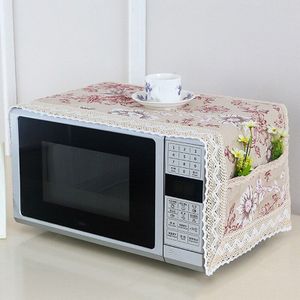 Household Kitchen Microwave Cover Linen Fabric Dust-Proof And Oil-Proof Microwave Oven Protective Cover Kitchen Accessories