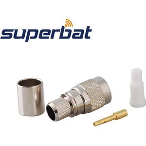 Superbat 10Pcs RP-TNC Crimp Male Plug (Vrouwelijke Pin) Rf Coaxiale Connector Voor Kabel RG8 RG213,RG214,LMR400