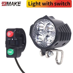 Elektrische Fiets 24/36/48V/60V Koplamp Voor Staart Achter Waarschuwingslichten Led Night spotlight Koplamp Fietsen Ebike Zemake