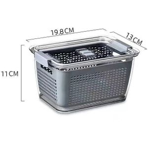 1.7L 4.5L Koelkast Opbergdoos Koelkast Verse Groente Fruit Dozen Afvoer Mand Opslag Containers Met Deksel Keuken Gereedschap