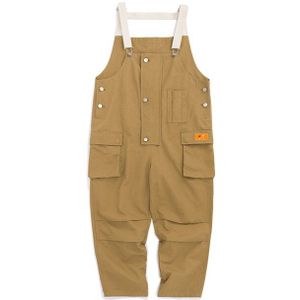 Katoen Blauw Kaki Losse Overalls Mannen Jumpsuit Jongen Bib Japanse Stijl Hip Hop Streetwear Rompertjes Cargo Broek Grote Pocket Broek