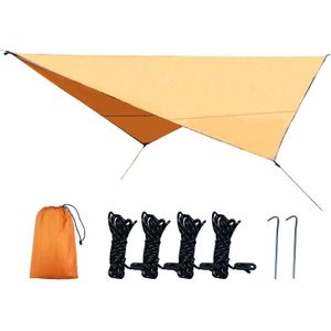 320X250cm Waterdichte Tarp Tent Schaduw Outdoor Camping Hangmat Uv Tuin Luifel Luifel Zonnescherm Ultralight Oranje