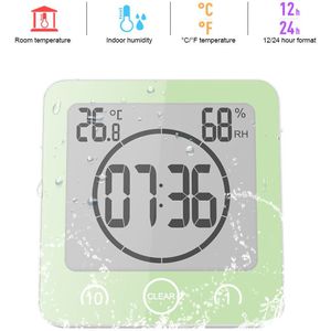 Digitale Badkamer Klokken Thermometer Hygrometer Lcd Zuignap Waterdichte Douche Horloges Temperatuur-vochtigheidsmeter Alarm