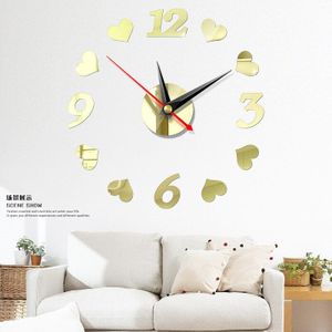 Diy Acryl Spiegel Wandklok, Moderne Muursticker Klok, grote Horloge Stille Spiegel Aantal Klok Thuis Kantoor School Decoraties