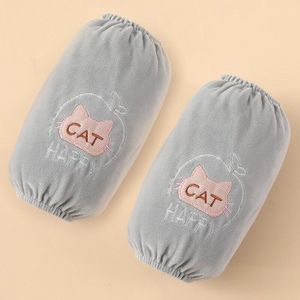 Winter Cartoon Kinderen Leuke Flanel Oversleeves Student Volwassen Kantoor Donsjack Anti-Fouling En Vuile-Slip Oversleeves