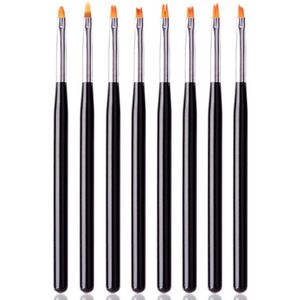 8Pcs Nail Bloei Bloem Nail Art Brush Pen Gel Uv Nail Schilderij Bloem Tekening Pen Acryl Gel Nail Schilderen borstel Liner Diy