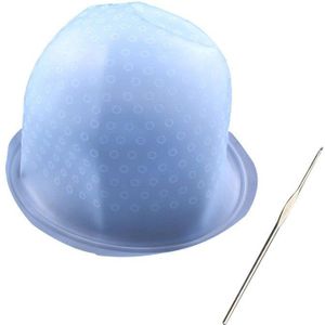 Herbruikbare Siliconen Dye Hoed Cap Voor Haar Kleur Markeren Kappers Met Naald J9