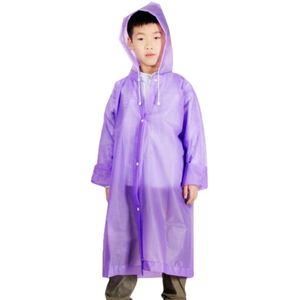 Wegwerp Draagbare Regenjas Student Meisje Jongen Regenkleding Waterdicht Trekkoord Capuchon Knoppen Regenjas Poncho Kinderen Regenjas