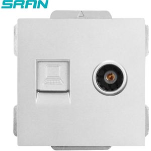 Sran 52*52 Tv + Internet Socket Functie Module Accessoires Geschikt Voor 86*86 Panelen