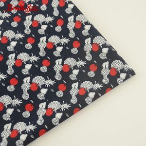 Booksew 100% Cotton Poplin Fabric Fruit Pattern Tissue Tecido Black Soft Quilting Home Textile For Dress Clothing Craft Tildas