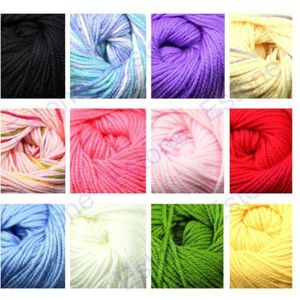 12 Kleuren Soft 50G/Streng Zijde Vezels Katoen Zacht Garen Voor Baby Trui Sjaal Breien Anti-Pilling