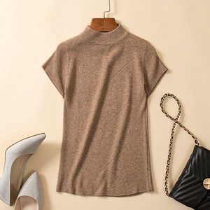 Trui Gebreide Zomer Korte Mouw O-hals Trui Vrouwen Truien Tops Koreaanse Alle-Wedstrijd Basic Pull Femme Jumper Vrouwelijke