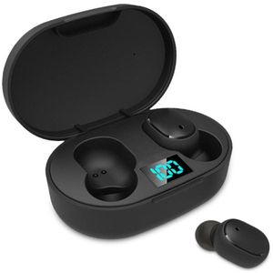 Tws E6S Bluetooth Hoofdtelefoon Draadloze Led Display Draadloze Headset Voice Control Ruisonderdrukking Tap Controle Oortelefoons