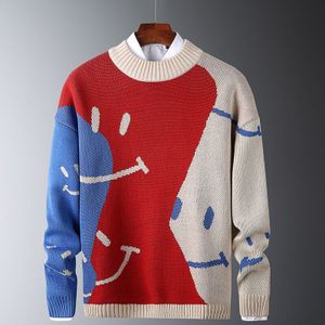 Trui Mannen Casual O-hals Trui Heren Herfst Slim Fit Lange Mouw Mannelijke Patchwork Truien Gebreide Kasjmier Wol Pull Top