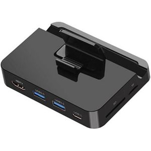 6 in 1 USB Type C to HDMI USB3.0 SD/TF Card Reader Power Adapter HUB Docking Station for iPhone/SamSung Smartphone