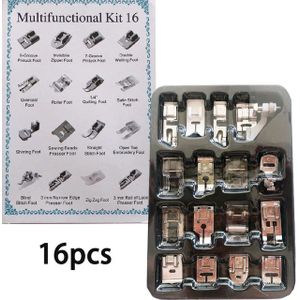 82/11Pcs Naaimachine Presser Foot Voeten Kit Set Met Doos Brother Singer Janom Naaimachines Voet Gereedschappen accessoire Naaien Tool