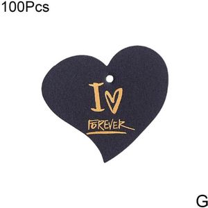 100 Stuks Rood Zwart Hart Vorm Papier Tag Voor Candy Cookies Display Verpakking Decors Label 7*6*5Cm Voor Wedding Valentine