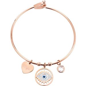 Rvs Armbanden Bangles Voor Vrouwen Rose Gold Zilveren Crystal Vrouwelijke Hart Charms Wedding Armband Mode-sieraden