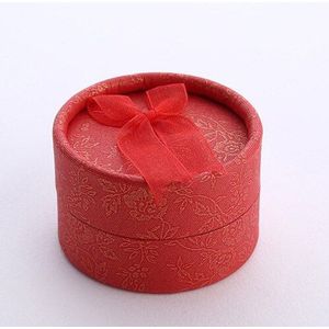 Elegante Ronde Oorbel Ringen Doos Strik Sieraden Organizer Box Holder Wedding Engagement Pakket Box Display
