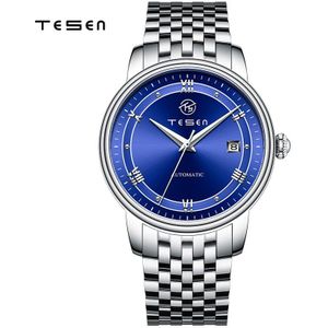 Tesen Luxe Top Mannen Automatische Horloges Automatische Mechanische 50M Waterdicht Casual Zaken Stainless Steel Horloge
