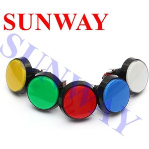 5 stks/partij 60mm Bevel Edge Verlichte Ronde led Drukknop met microschakelaar arcade accessoires voor Arcade Game kast