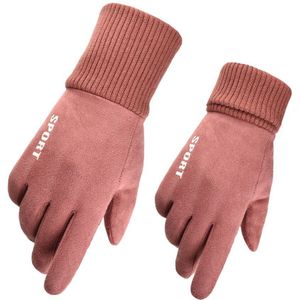 Laag Suède Mannen Dikke Warme Handschoenen Winter Handschoenen Rood