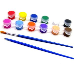 12 Kleuren Acrylverf Waterbrush Pigment Set Voor Kleding Textiel Stof Hand Geschilderde Muur Gips Schilderij Tekening Voor Kids