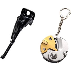 1 Pcs 12 Inch Fietsenrekken Fietsen Side Kickstand & 1 Pcs 2-In-1 Outdoor Multi Functie coin Mini Vouwen Schroevendraaier