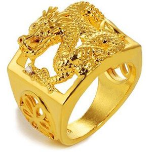 Gouden Ring Top Geen Fade Vietnam Alluviale Gouden Draak Ringen Verstelbare Vuist Knokkels Ringen Sieraden Voor Mannen