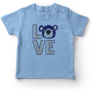 Angemiel Baby Liefde Beer Baby Boy T-shirt Blauw