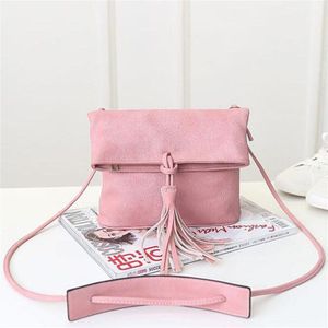 Dames Kwastje Vrouwen Pu Lederen Crossbody Messenger Bag Telefoon Tas Kleine Sling Schoudertassen Vouw Sluiting Handtas Portemonnees