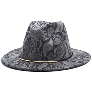 Fuodrao Originele Snake Print Fedora Vrouwen Brede Rand Hoeden Herfst Winter Wol Jazz Caps Mannen Vintage Gentleman Elegante Hoed F18