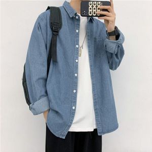 Hong Kong Stijl Ins Koreaanse Versie Van Losse Toevallige Denim Mannen Shirt Jasje Shirt Jas Mode Joker jeugd Trend Denim