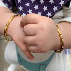 Ethlyn 2 Stks/partij Verstelbare Goud Kleur Baby Armbanden Verjaardag Sieraden Beste Cadeau Voor Meisjes Kids B154
