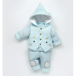 3 Stks/set Baby Meisje Winter Kleding Hooded Fluwelen Warme Baby Jongen Kleren Jas + Vest + Broek Baby Kleding Set voor 0-1 Jaar Oud