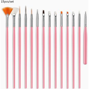 Professionele Nail Art Penselen Voor Manicure Rhinestone Acryl Verf Nail Brush Set Uv Gel Polish Nagels Voering Pen Gradiënt Borstel