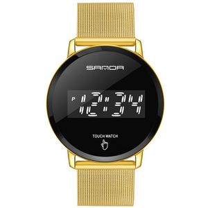 Digitale Horloge Voor Mannen Led Touch Screen Horloge Sport Mannen Waterdichte Elektronische Horloge Gold Rvs Horloges
