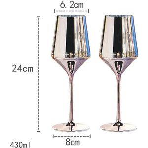 2 Stuks Rose Golden Kristaldrinkbekers Wijn Glas Sap Drinken Champagne Goblet Party Bar Diner Water Home Decor Chic Luxe
