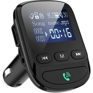 Lamjad Bluetooth 5.0 Handsfree Car Kit Draadloze Fm-zender Aux Audio Auto MP3 Speler Ondersteuning Tf/U Disk QC3.0 usb-poort