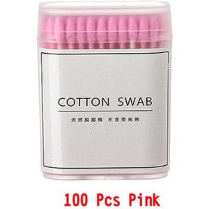 100/200 Pcs/Box Dubbele Hoofd Baby Wattenstaafje Pluizende Papier Sticks Wegwerp Wattenstaafjes Zachte Kids Neus Oren clean Stick