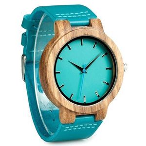 BOBO VOGEL Paar Horloge Hout Horloge Turquoise Blauw Dames Uurwerk Horloge in Doos Anlaogue Display Relogio J-C28