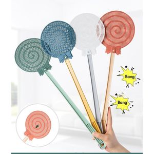 Lollipop Handleiding Vliegenmepper Non-Rotte Dikke Plastic Vliegenmepper Huishouden Verlengd Mug Swatter Mosquito Killer Bat