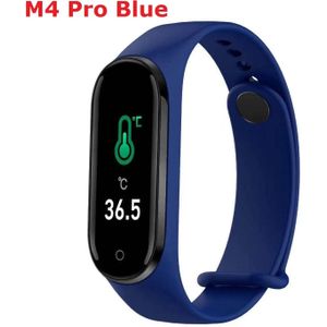 M4 Pro Smart Band Thermometer Hartslag Bloeddrukmeter Mannen Smart Horloge Fitness Armband Smartband Voor Android Ios