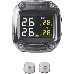 M3-C Motorfiets Bandenspanningscontrolesysteem Zon Bescherming LCD Display 2 Externe WI Sensor Motor TPMS