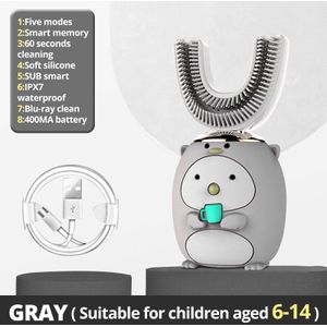 De Tandenborstel Elektrische U-Vormige Baby Oplaadbare Waterdichte 6-14 Oude Kinderen Tandenborstel