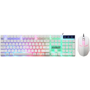 KM-002 Wired Usb Game Keyboard Combo Essentiële Led Verlichte Muis En Toetsenbord Set Stille Gaming Muis Set Voor Pc Laptop
