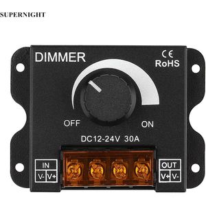 Knop Dimmer Controller Voor Enkele Kleur Led Strip Verlichting Lamp Dc 12V 24V 30A Aluminium 0%-100% verstelbare Helderheid Wandschakelaar