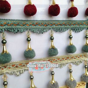 12Yard/Lot Europese Kant Kwastje Fringe Haar Bal Gordijn Sofa Tafelkleed Bayberry Flocculus Kant Trim Diy Decoratie