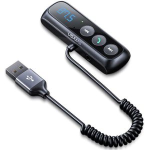 Usams Bt 5.0 Auto Fm-zender Modulator Digitale Display Audio Aux Ontvanger Handsfree Auto Draadloze Adapter Radio MP3 Speler